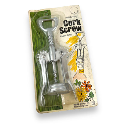 Chrome silver cork screw - Unused Original Packaging