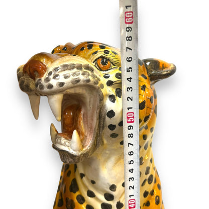 Italian Ceramic Cheetah Statue