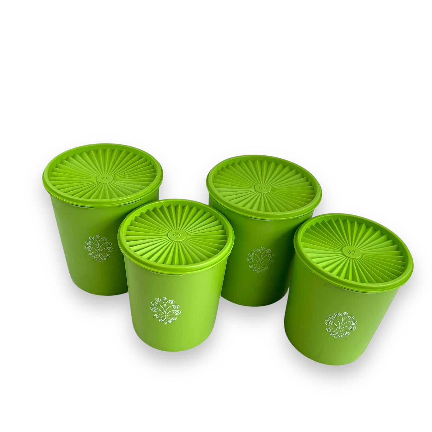 Set of 4 Green Tupperware Containers