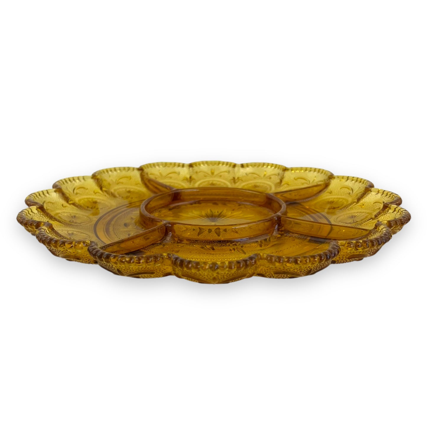 Brockway American Concord Amber Glass Serving Platter