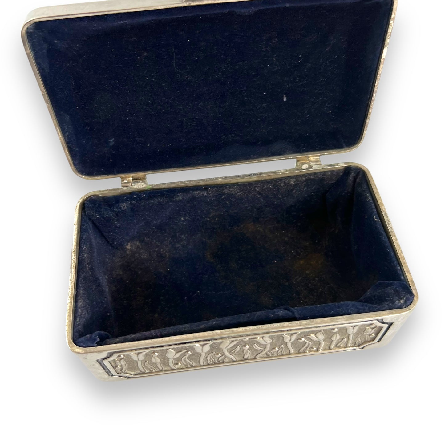 Silver Jewellery Box with blue lining