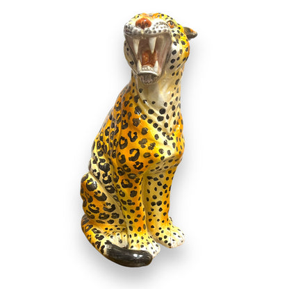 Italian Ceramic Cheetah Statue