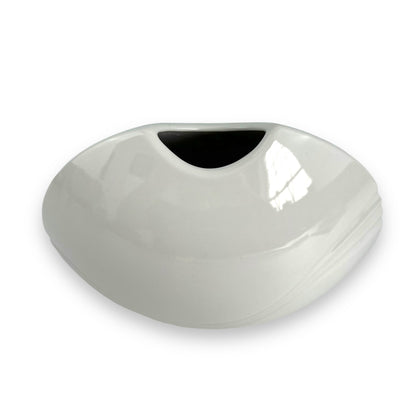 Mikasa White Ceramic Wave Design Vase