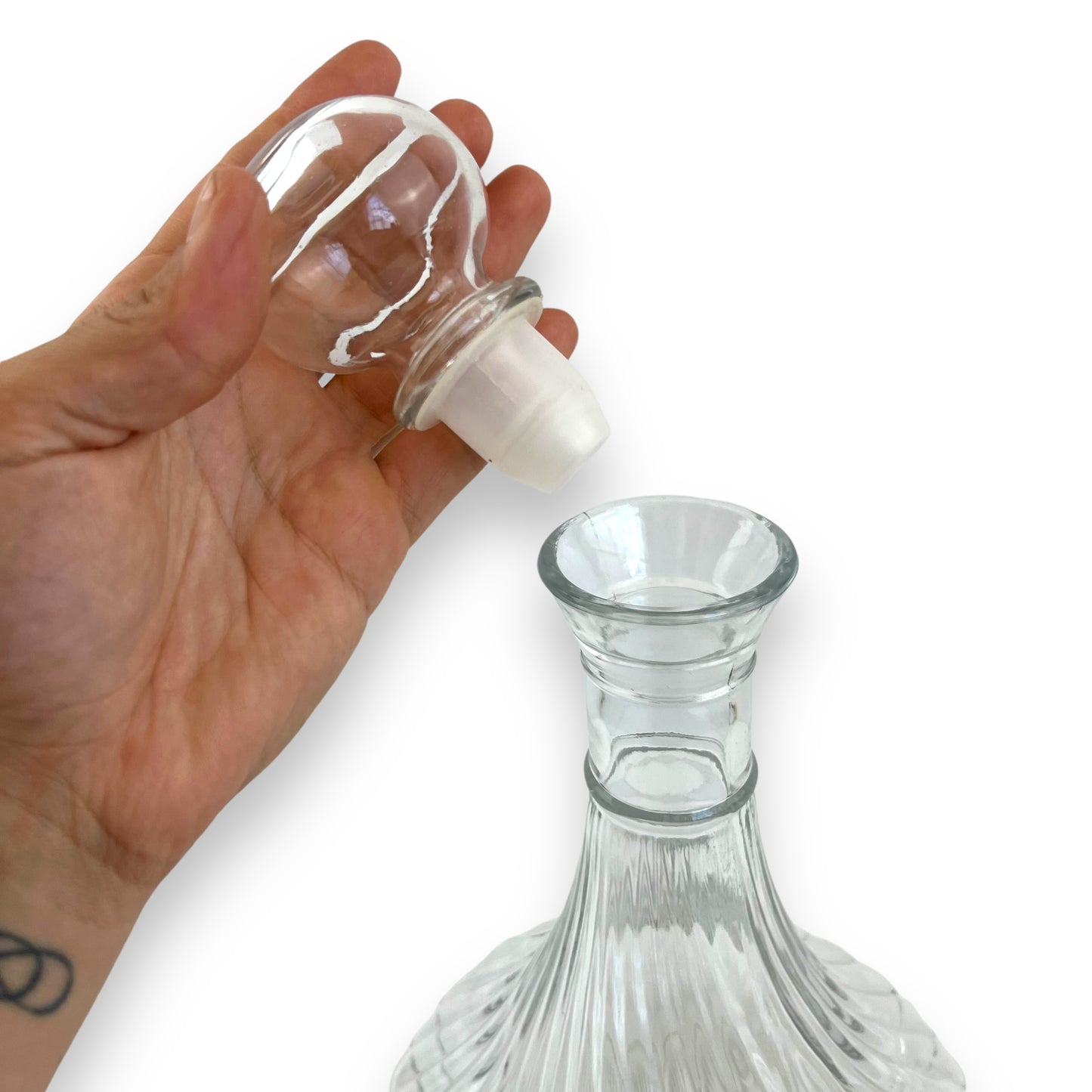 Italian Glass Decanter with Stopper