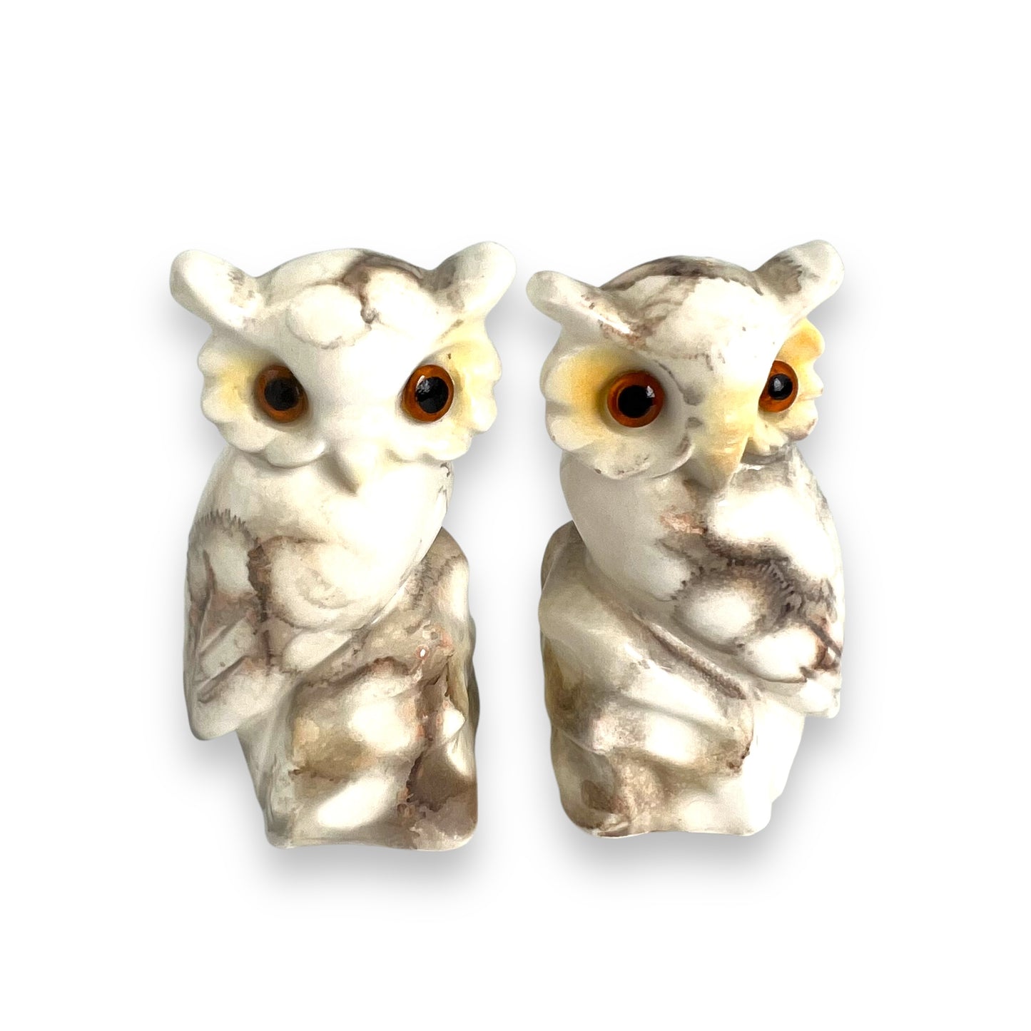 White & Grey Owl Salt & Pepper Shaker Set