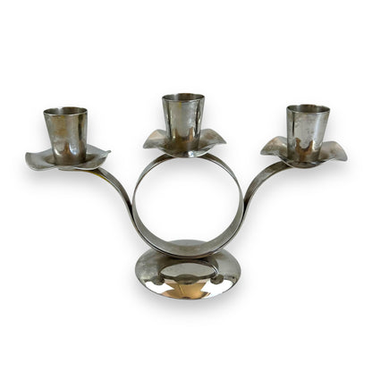 Chrome Silver Candlestick Holder