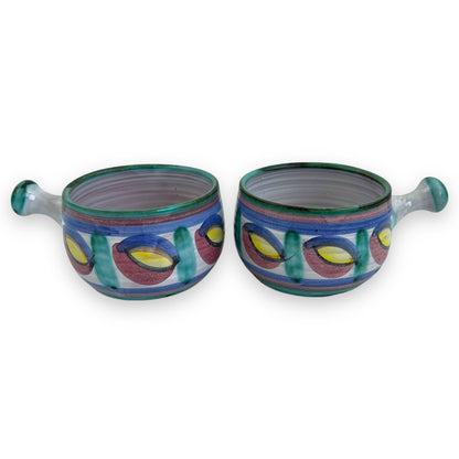 Tintagel pottery Dragon's eye pattern ramekin set of 2