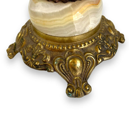 Brass & Onyx Stone Lamp Base