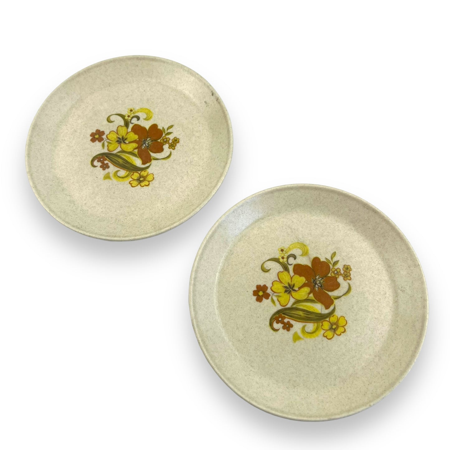 Johnson Australia Yellow & Brown Flower Side Plate Set of 2