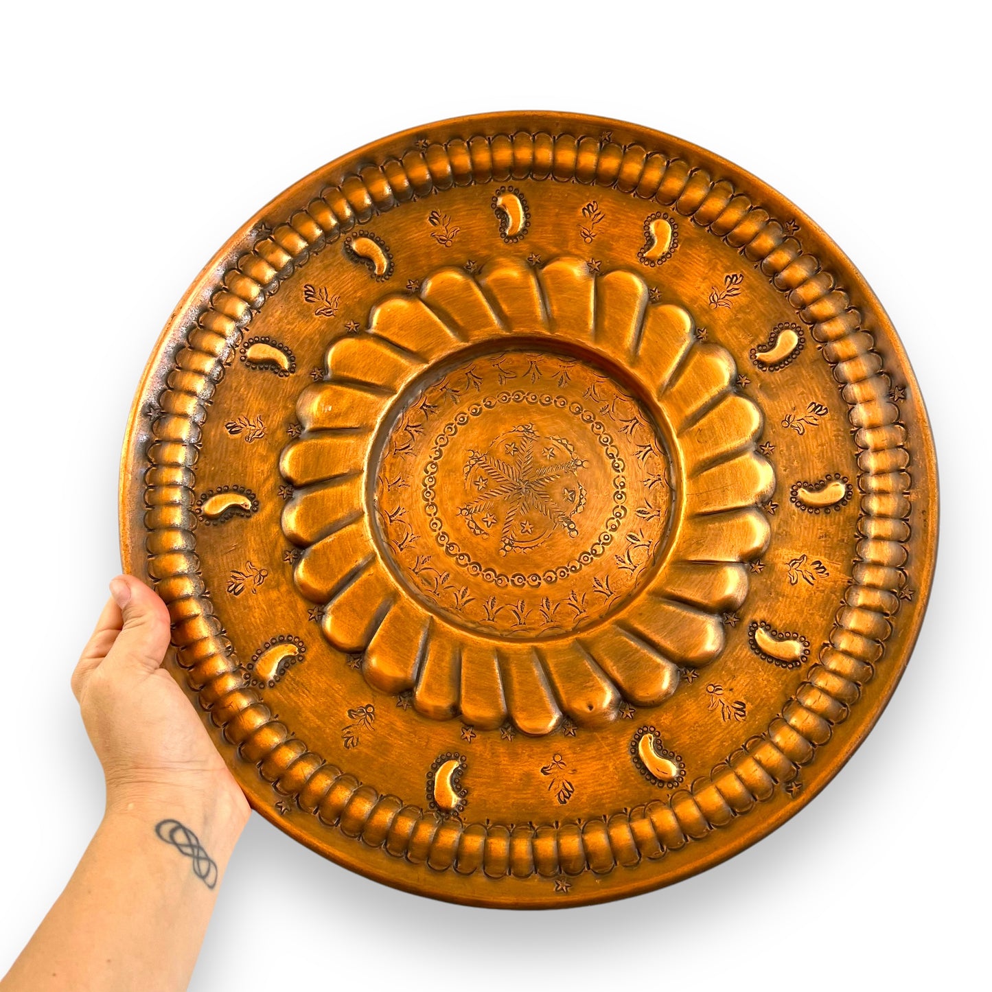 Large Copper Hanging Metal Bowl/Plate