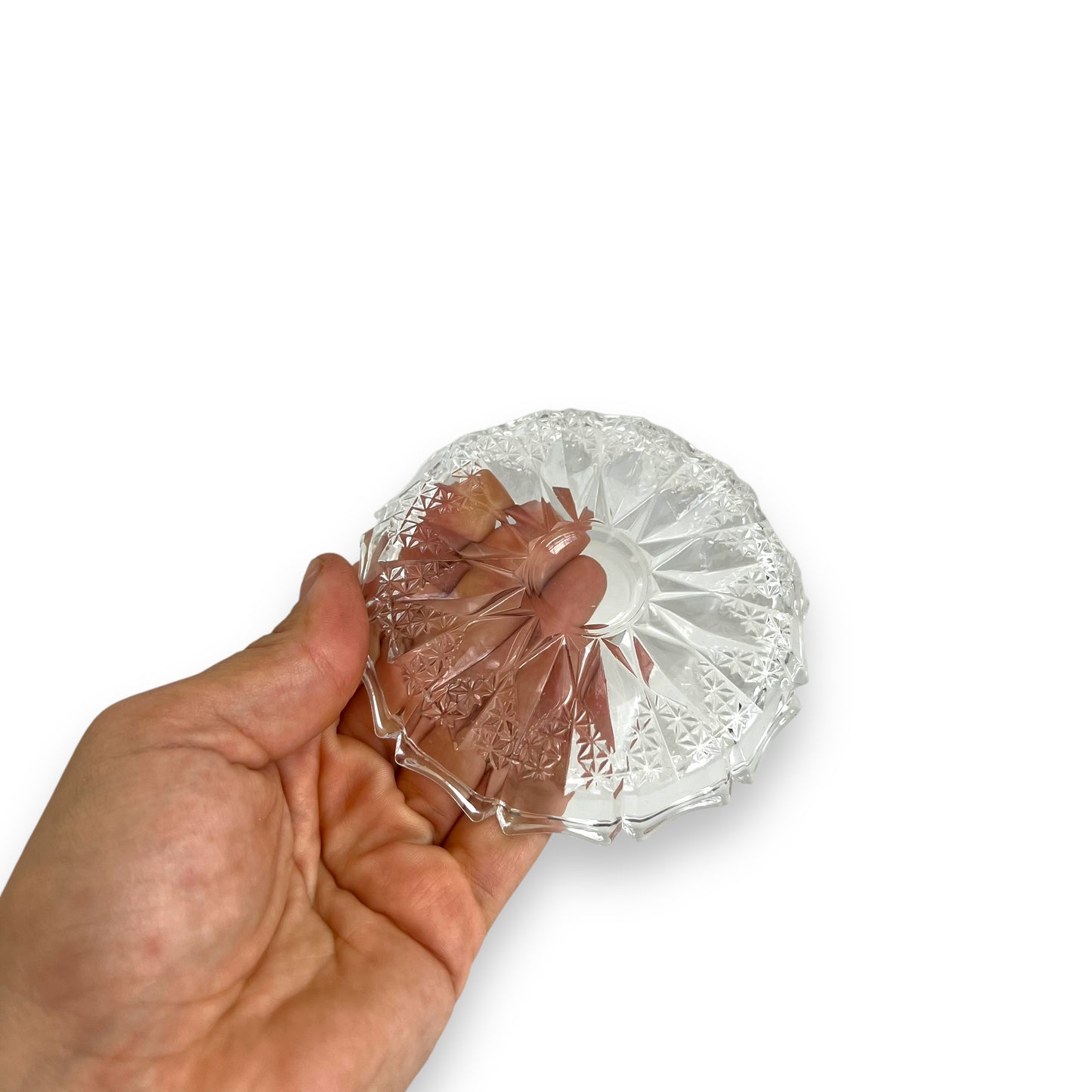 Clear glass round trinket dish