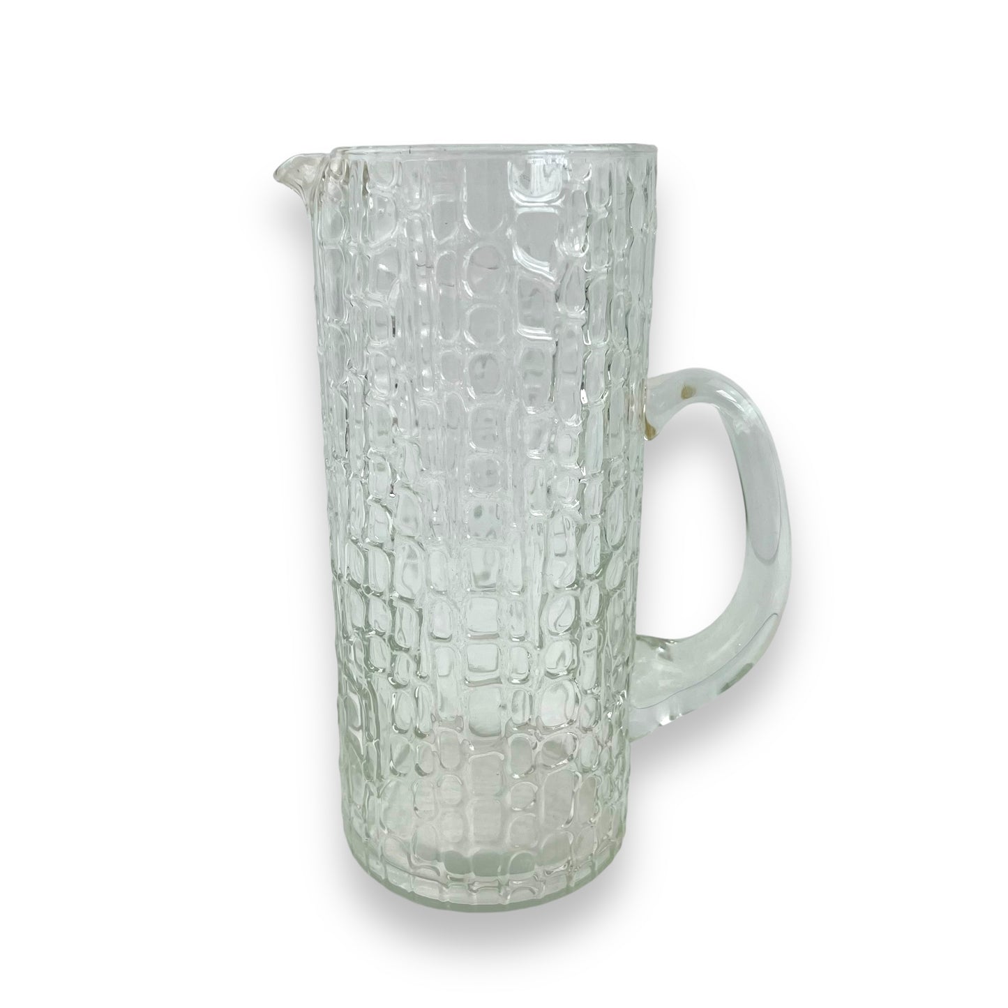 Scandinavian Iittala Glass Textured Reptile Pattern Pitcher