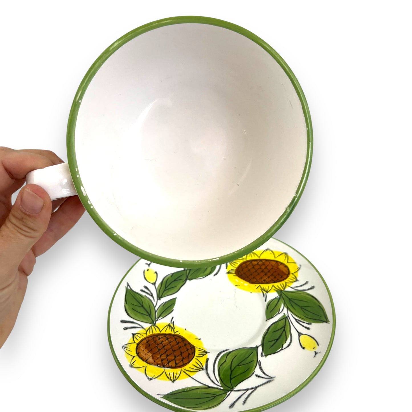 Large sunflower cup & saucer