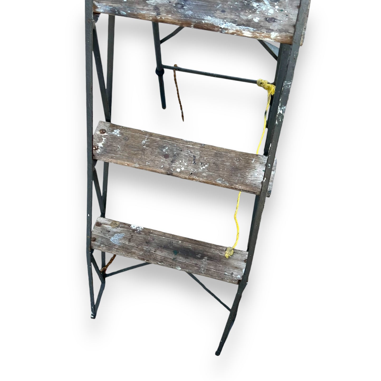 Wooden Step Ladder with Steel Frame