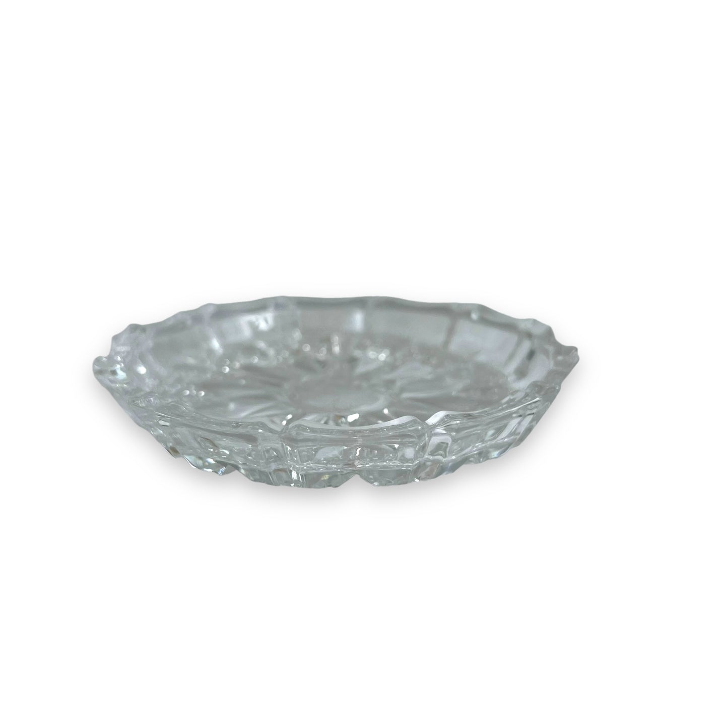 Clear glass round trinket dish