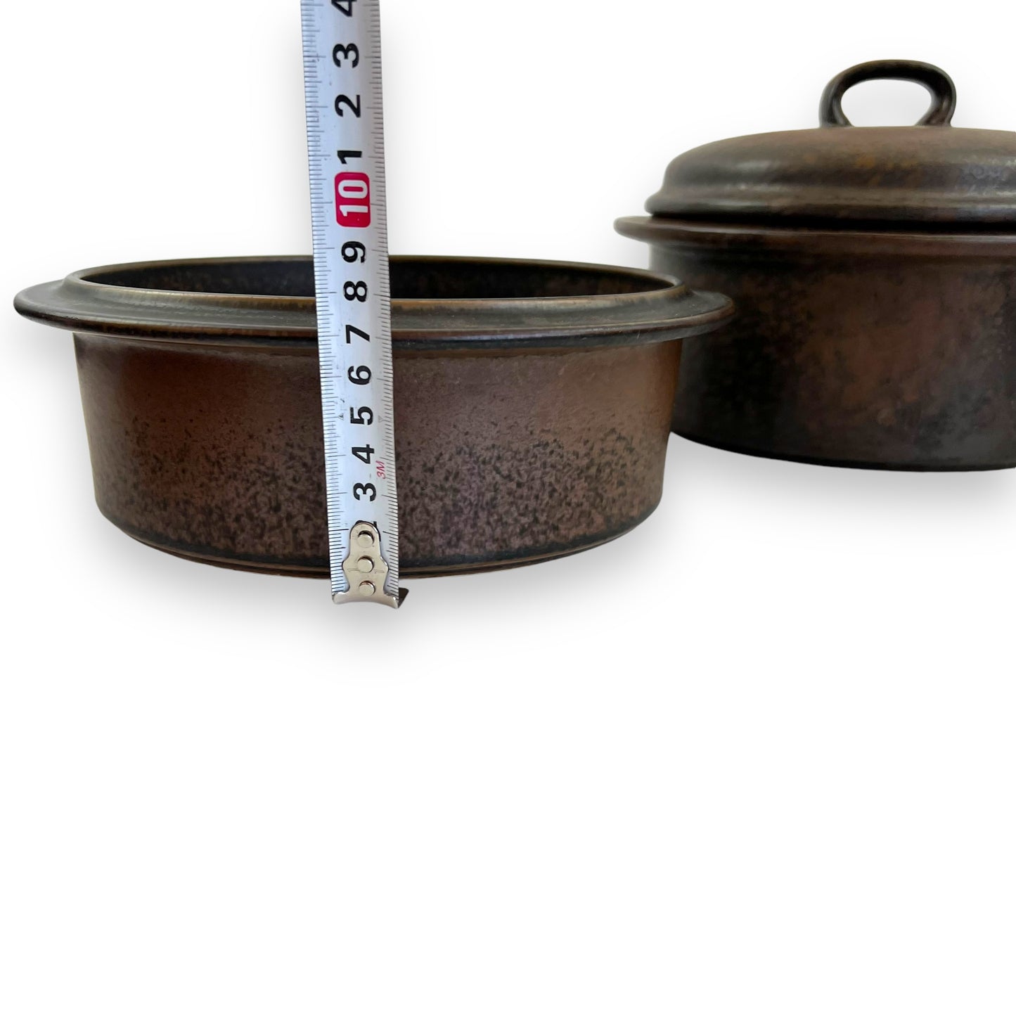 Brown Baking Pot with Lid Set of 2