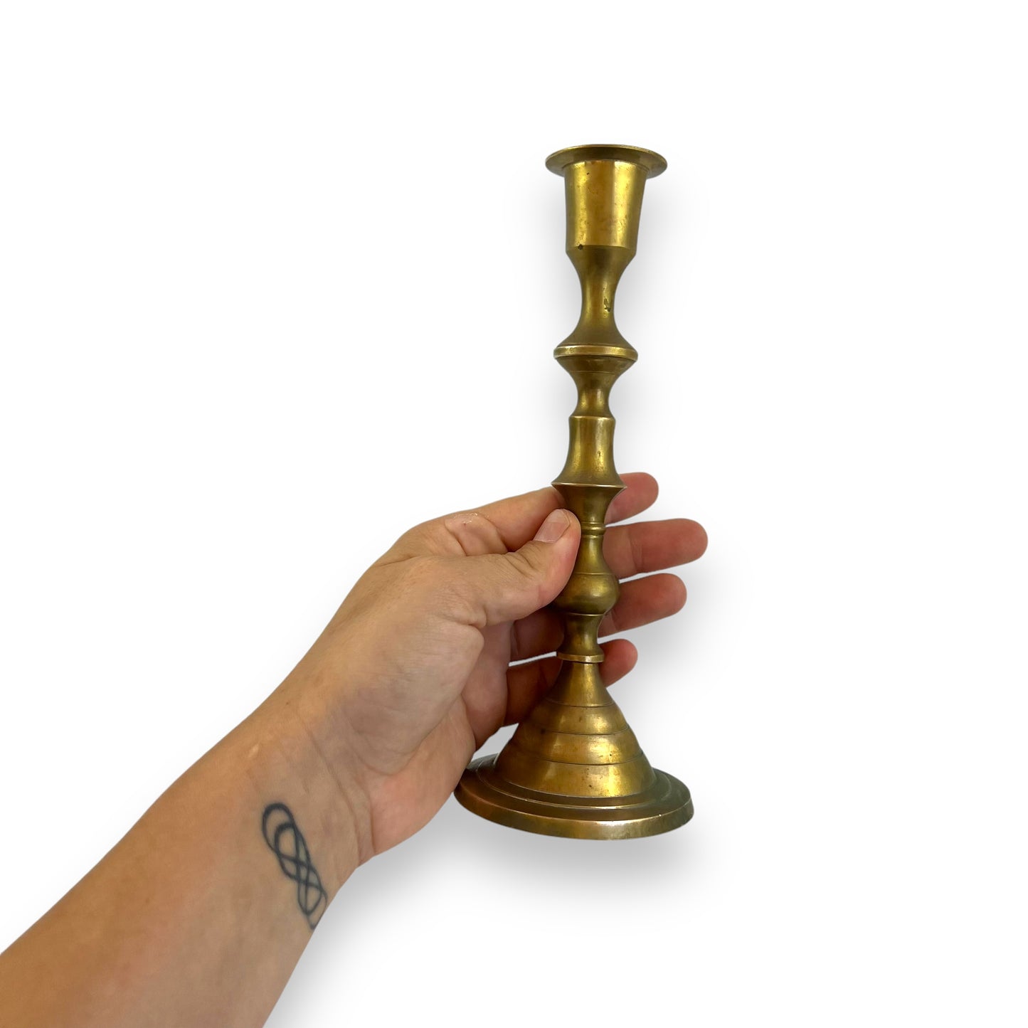 Brass Candlestick Holder 20.5cm tall