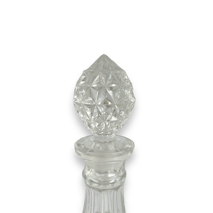 BOHEMIA Cut Glass Decanter SOLID STOPPER Czechoslovakia