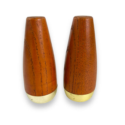 Wood Salt & Pepper Shaker Set gold Base - Made in Japan