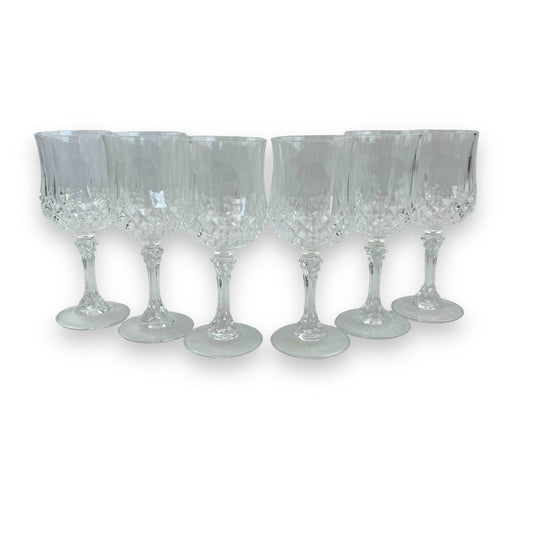 Set of 6 Cristal d’Arques Vintage Wine Glasses