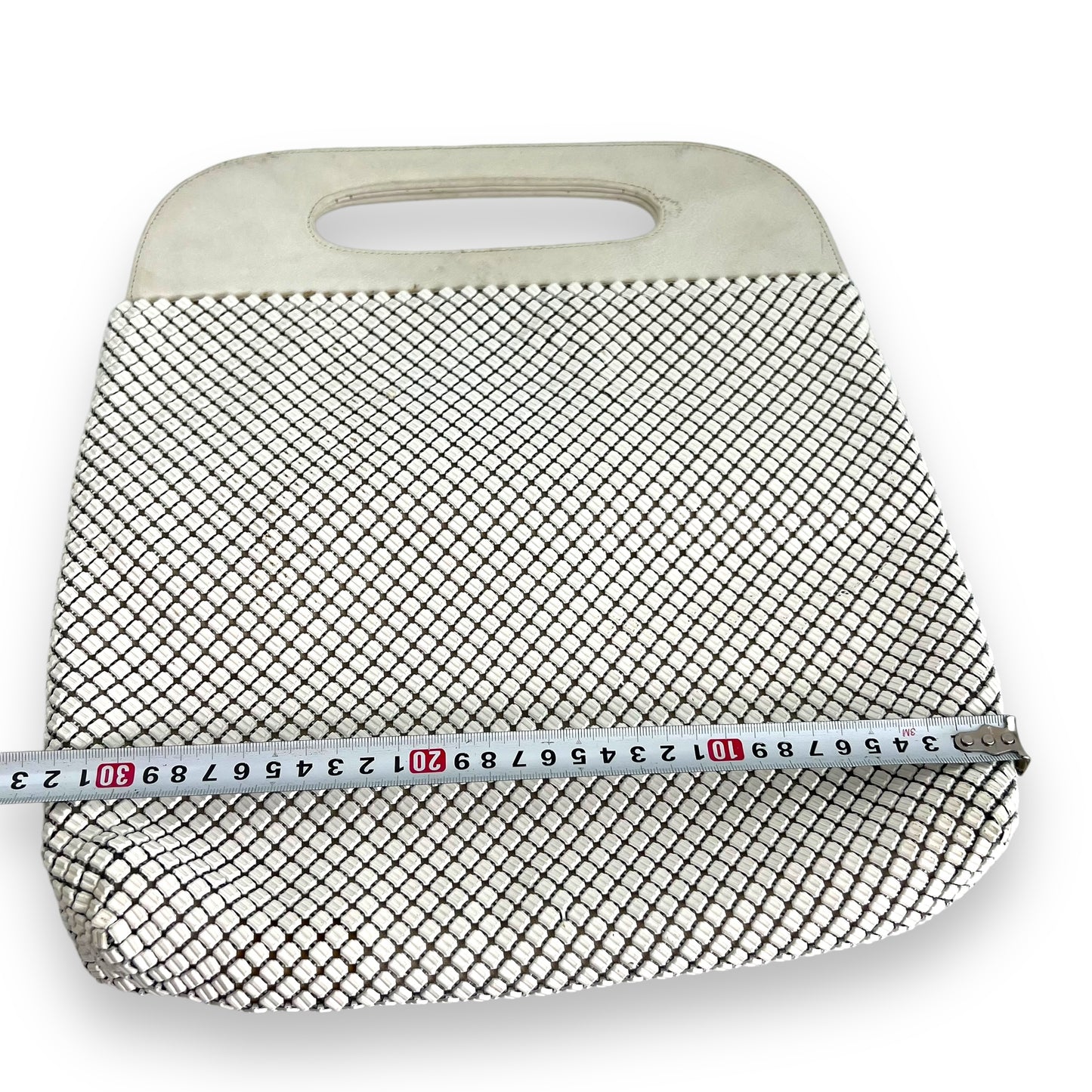 Oroton Top Handle White Mesh Bag