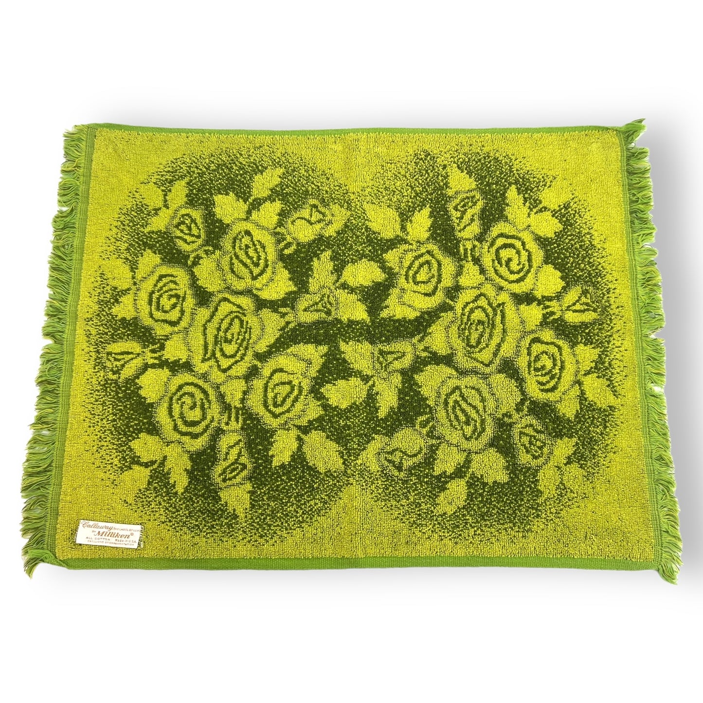 Green Rose Hand Towel - Callaway by Milliken All Cotton Made in USA