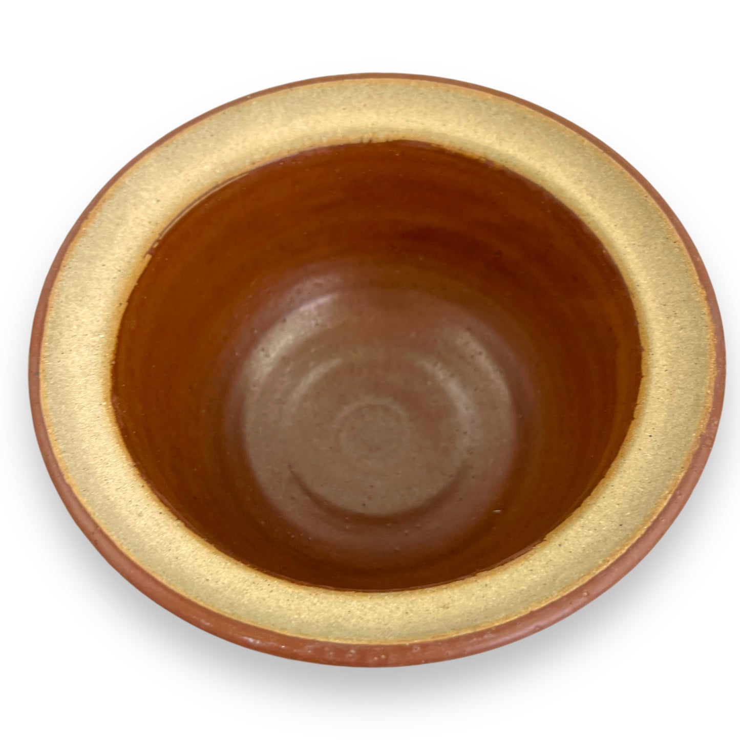 Brown Stripe Pottery Bowl with matching life triangle pattern