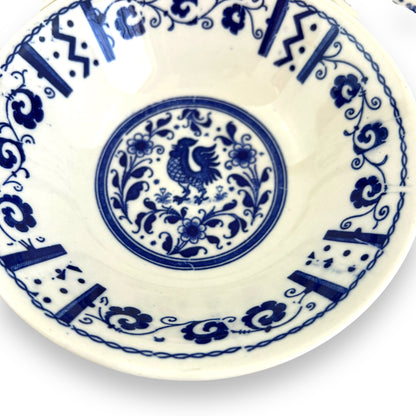 Blue Rooster Flower Pattern Bowl Set of 5