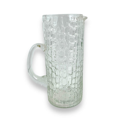 Scandinavian Iittala Glass Textured Reptile Pattern Pitcher