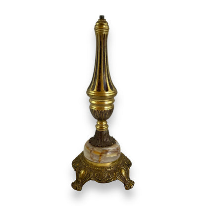 Brass & Onyx Stone Lamp Base