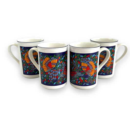 Multicolour Butterfly Coffee Cup Set of 4