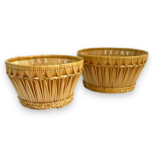 Wicker basket bowl set of 2