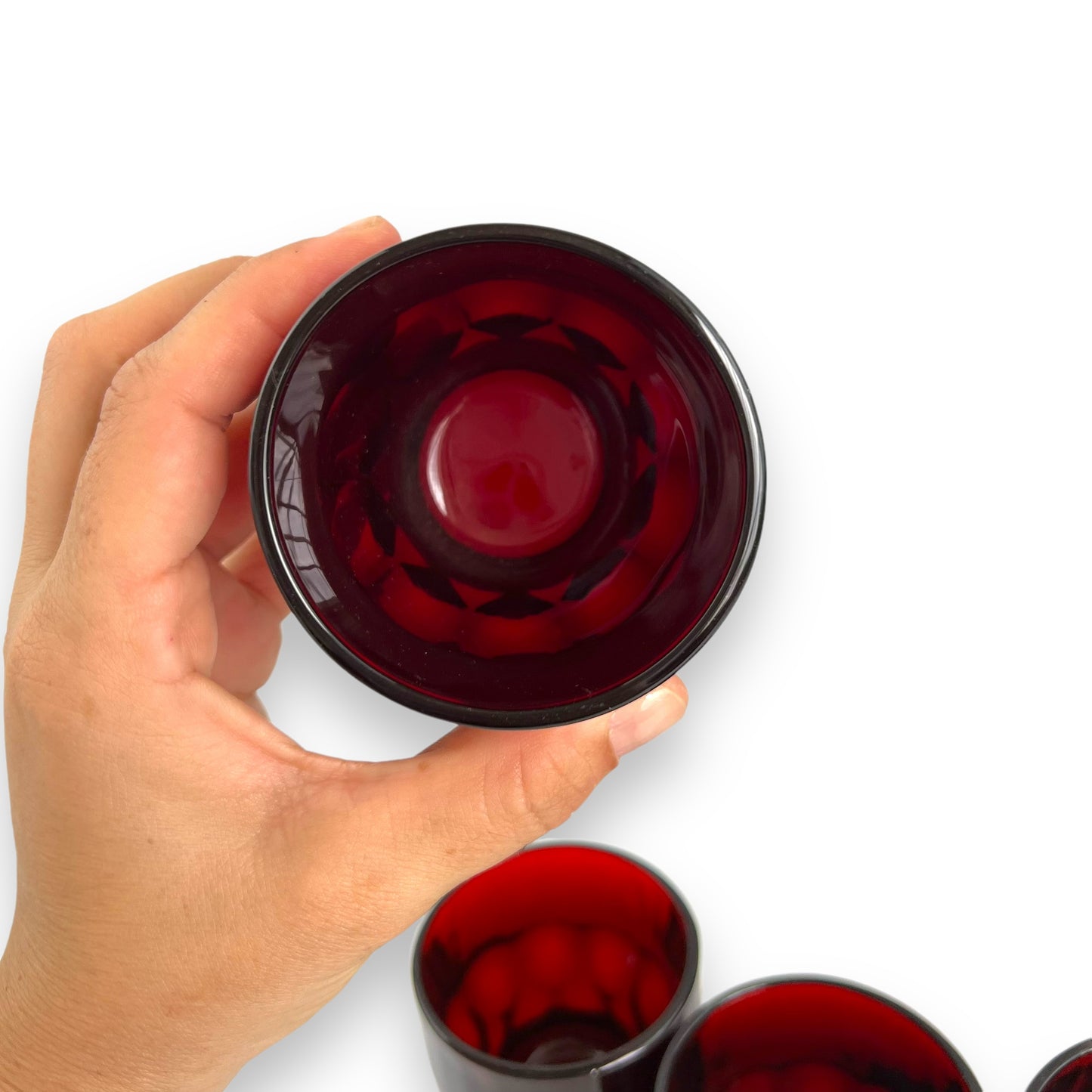 Anchor Hocking Ruby Red Georgian Glass Set of 6