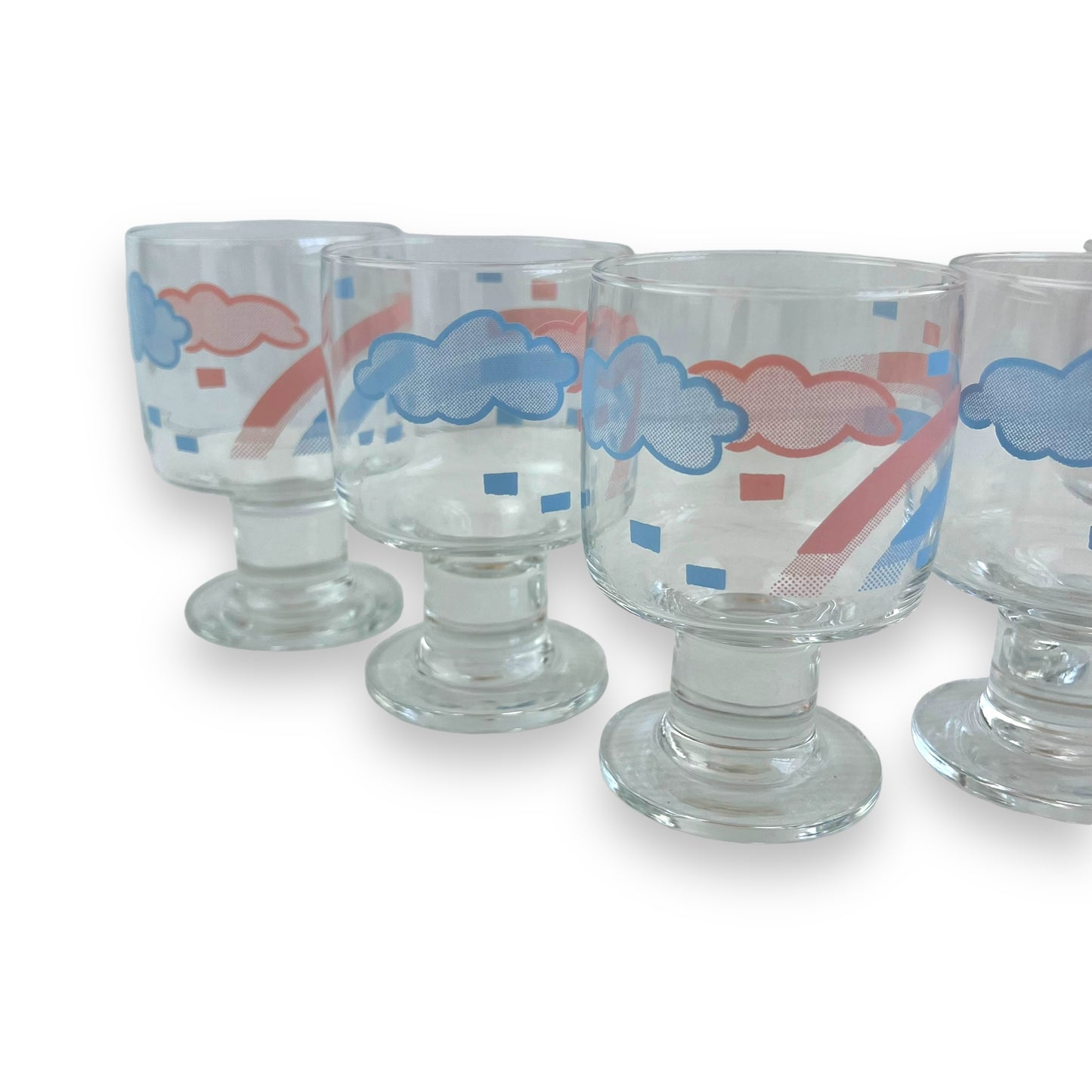 Pink and Blue Cloud Glass Set of 6