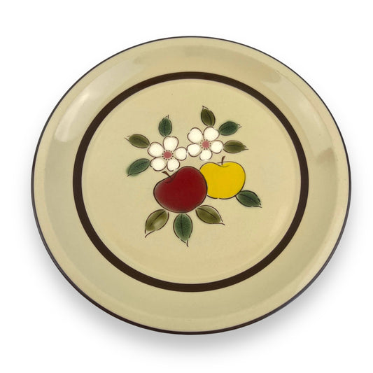 Momoyama Stoneware Plate | Apple & Blossom Design | 27cm Serving Plate