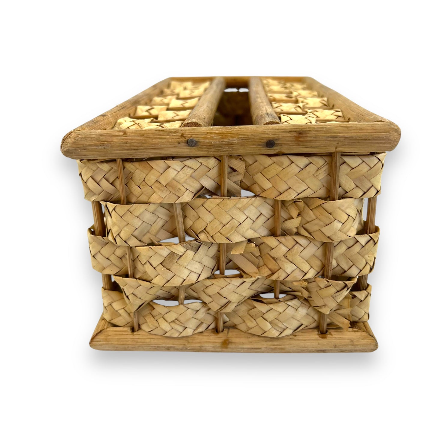 Cane wicker tissue box cover