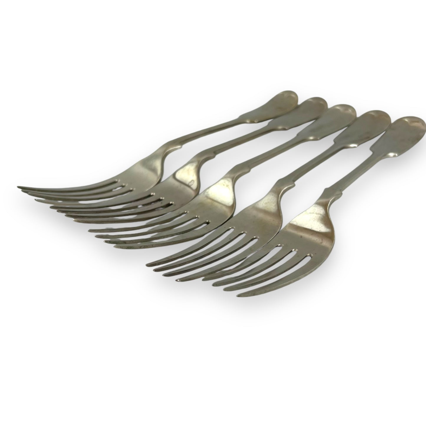 Antique Fork Set of 5 - Nevada Silver by Daniel & Arter, c.1890