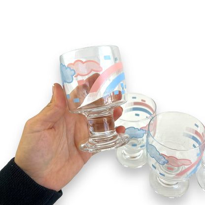 Pink and Blue Cloud Glass Set of 6