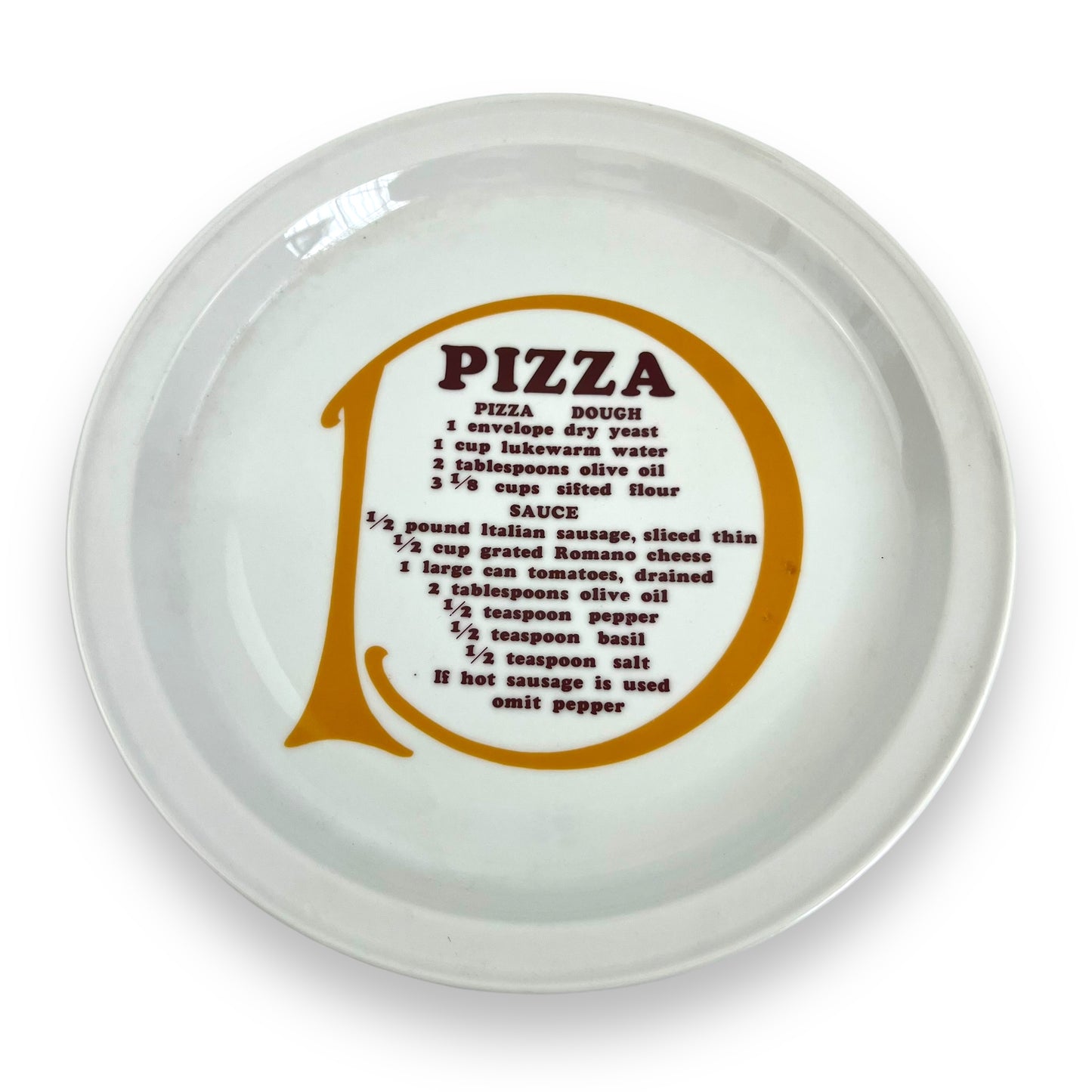 Pizza Recipe Plate