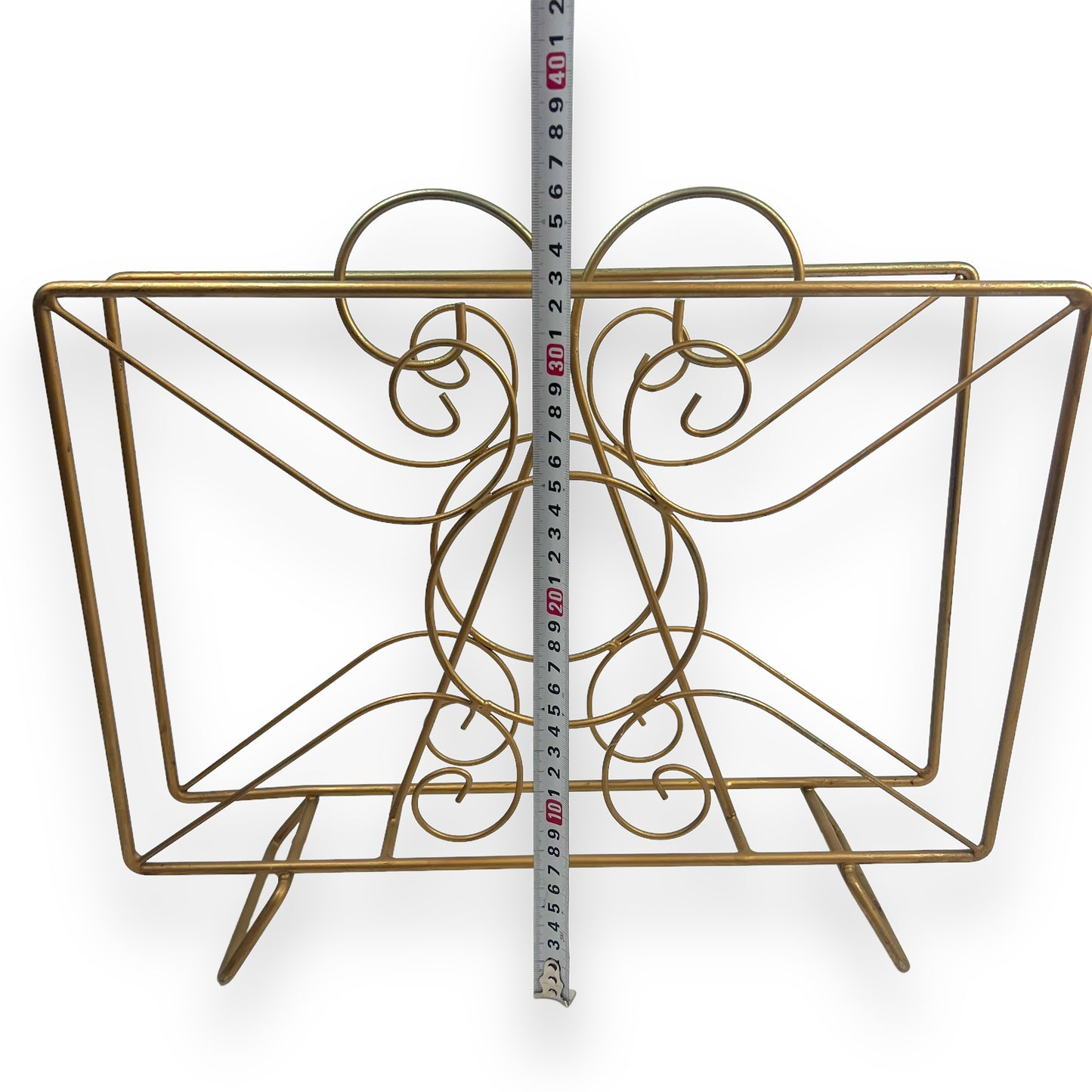 Vintage Gold swirl metal Magazine Rack