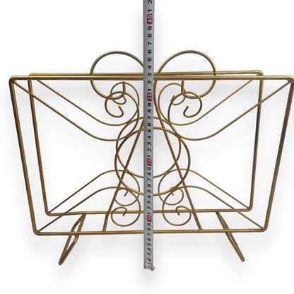 Vintage Gold swirl metal Magazine Rack