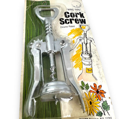 Chrome silver cork screw - Unused Original Packaging