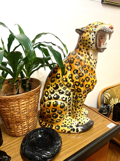 Italian Ceramic Cheetah Statue