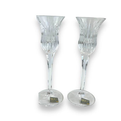 Mikasa Germany Glass Candlestick Holder Set of 2