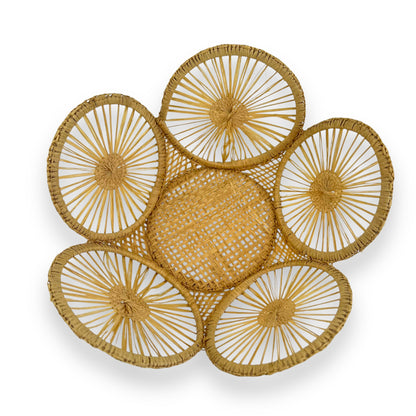 Circle pattern woven basket bowl