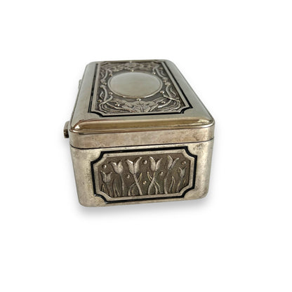 Silver Jewellery Box with blue lining