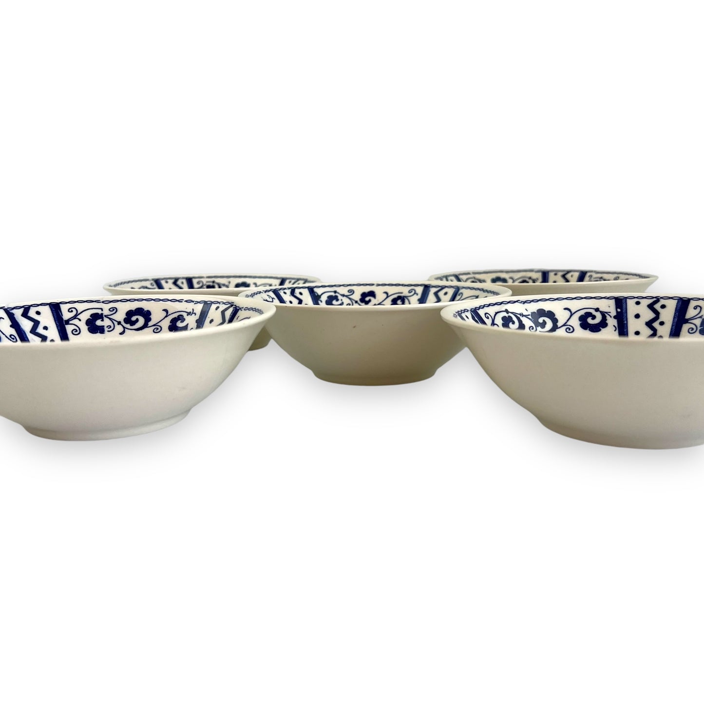 Blue Rooster Flower Pattern Bowl Set of 5