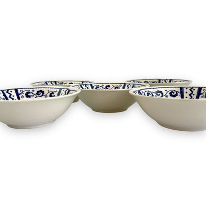 Blue Rooster Flower Pattern Bowl Set of 5