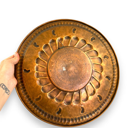 Large Copper Hanging Metal Bowl/Plate