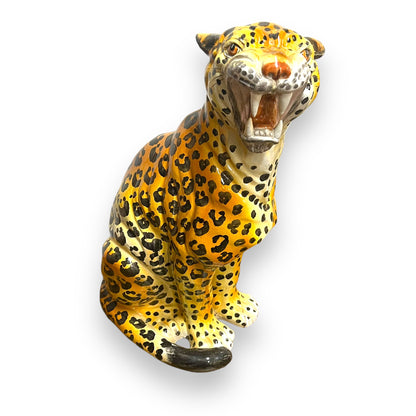 Italian Ceramic Cheetah Statue